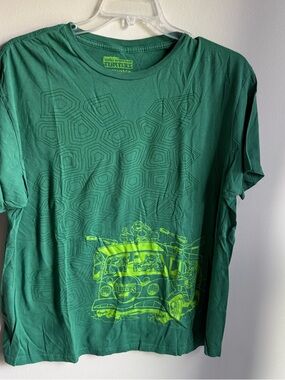 TMNT Teenage Mutant Ninja Turtles T-Shirt 2XL Green Shell and Van Graphic